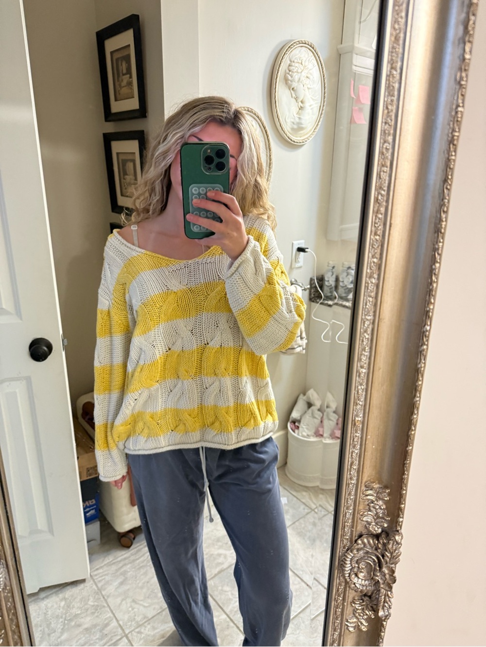 Yellow striped sweater